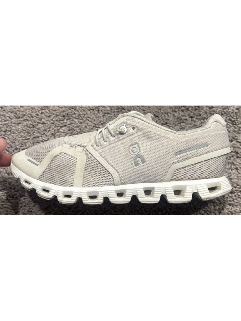 On Cloud 5 Womens Size 8 Pearl White Ivory Athletic Running Shoes Sneakers